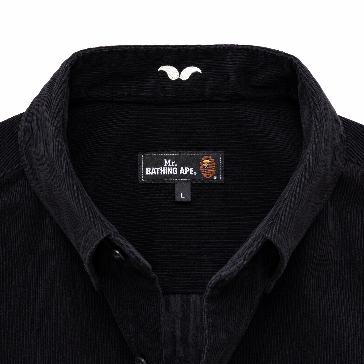 Mr. Bathing Ape sort fløjlsskjorte