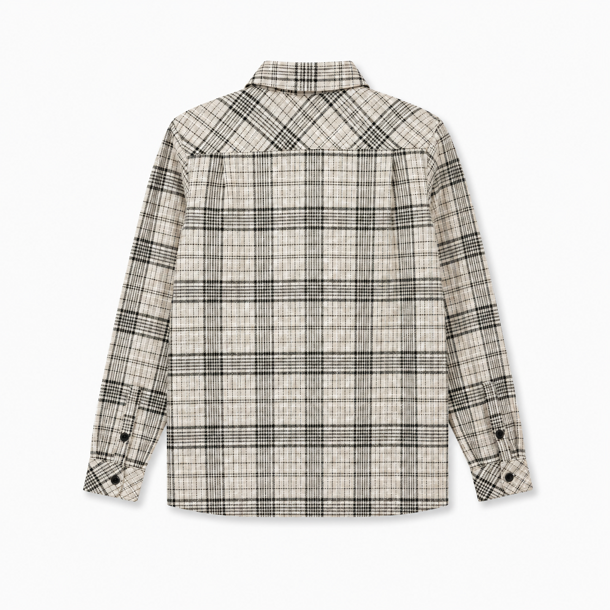 Samsøe Samsøe Taka JS overshirt i tern, let jakke med knapper og klassisk mønster, vises på model.