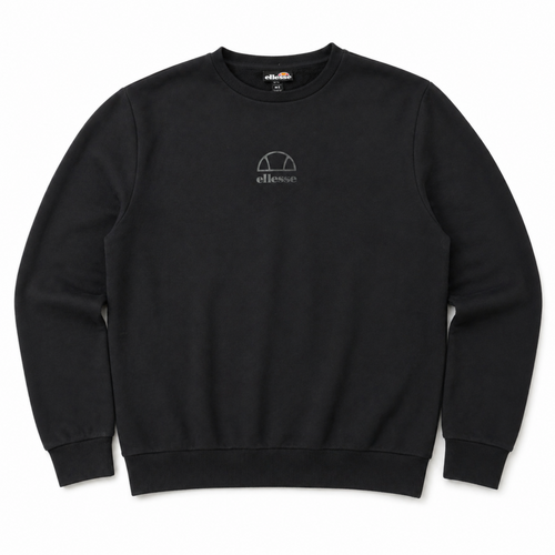 Mørkegrå Ellesse sweatshirt med rund hals og logo på brystet, lavet af blødt stof, perfekt til afslappede dage.