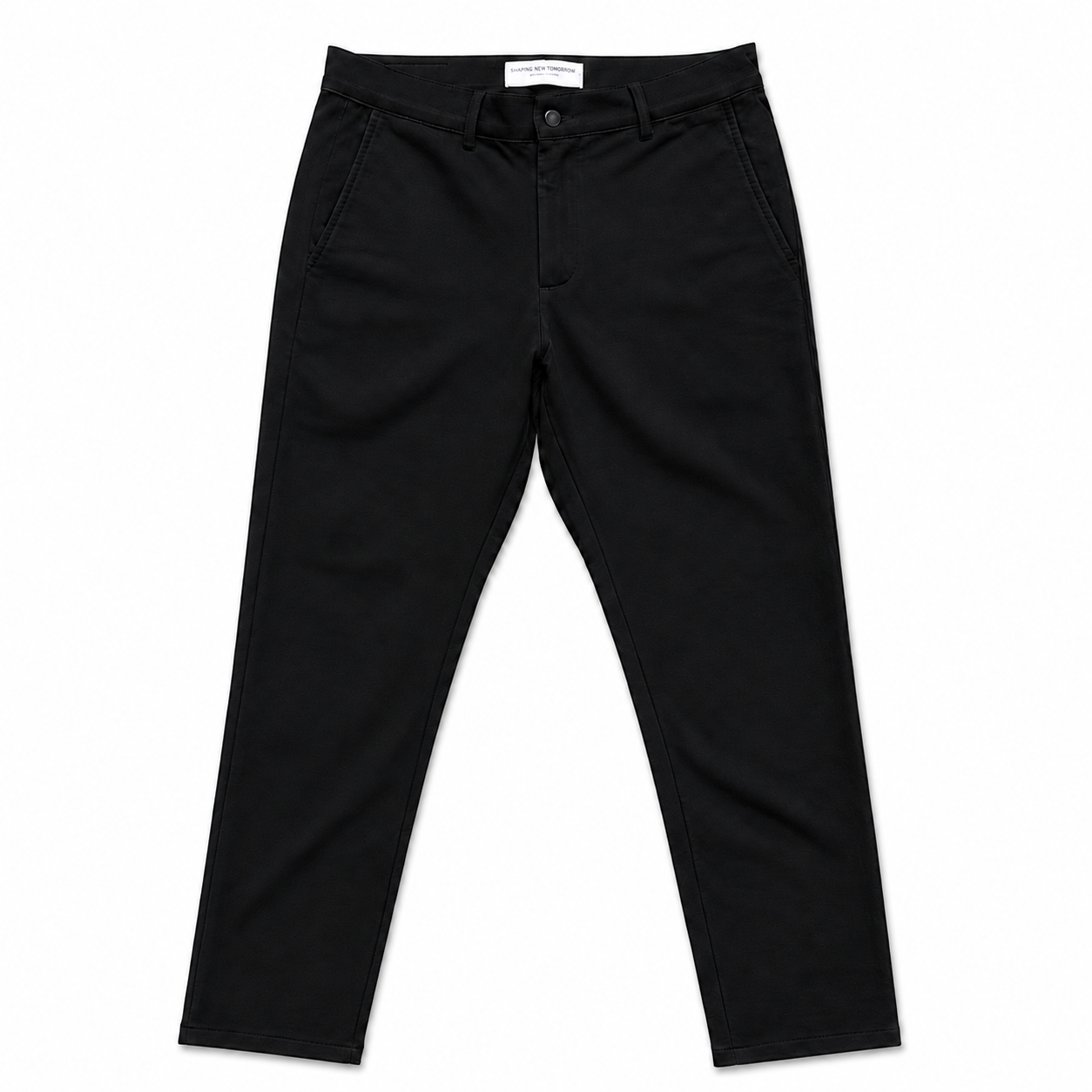 Sorte shaping bukser fra Fabricobe med slim pasform og komfortabelt design, vist på model.