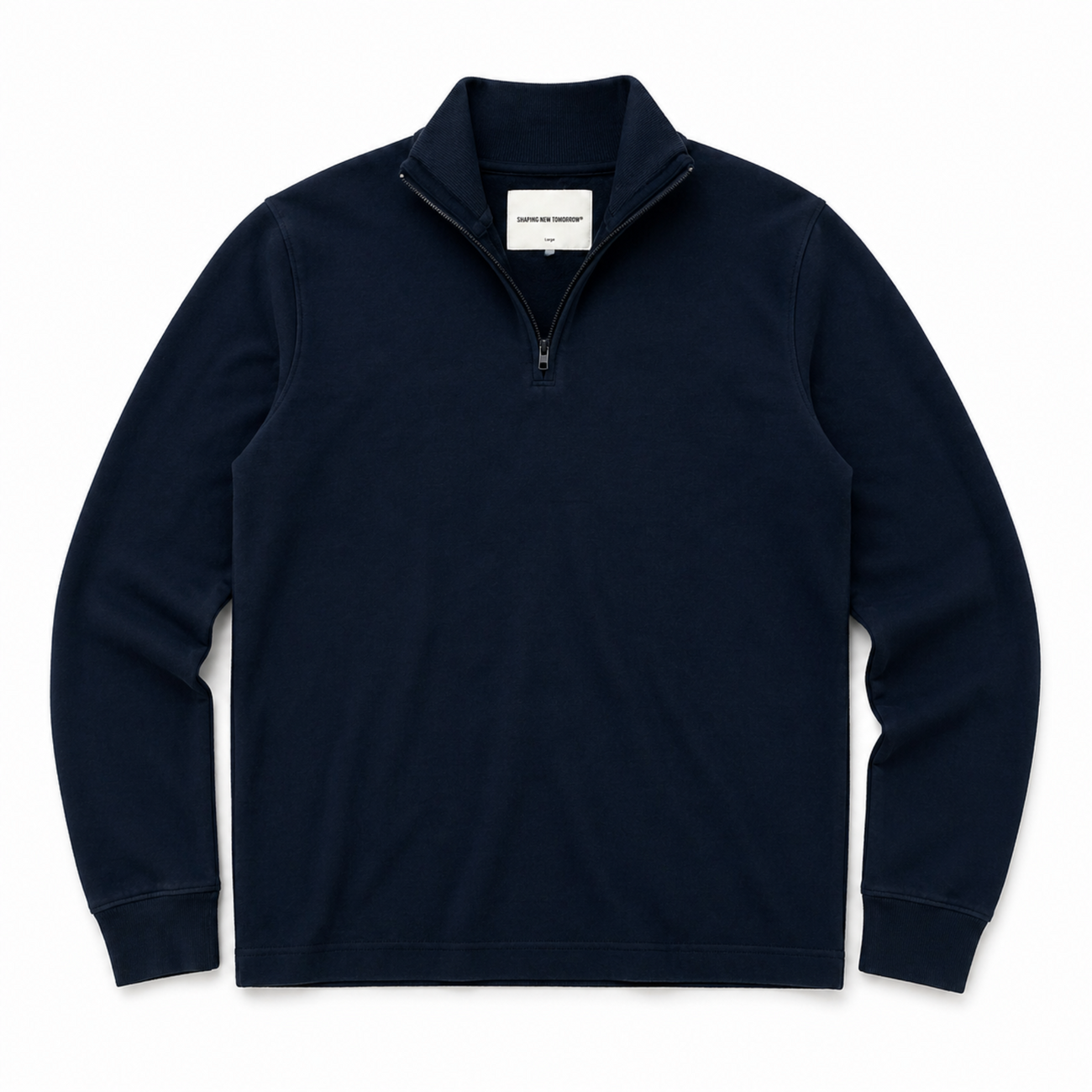 Sort sweatshirt fra Fabricobe med quarter-zip krave, perfekt til afslappet stil og komfort.