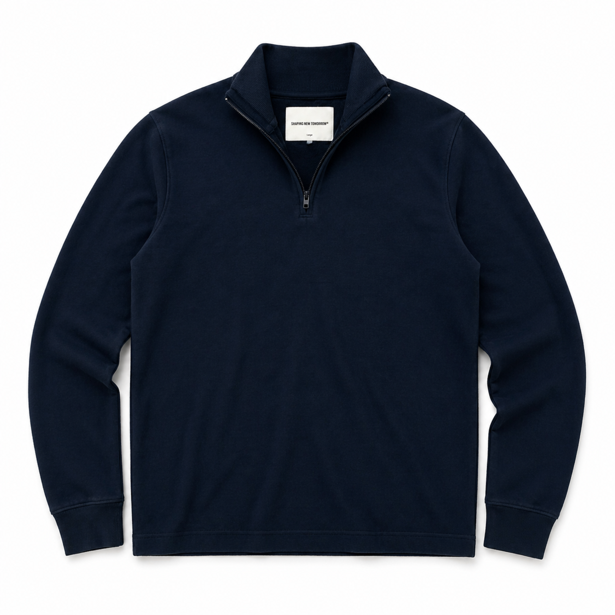 Sort sweatshirt fra Fabricobe med quarter-zip krave, perfekt til afslappet stil og komfort.